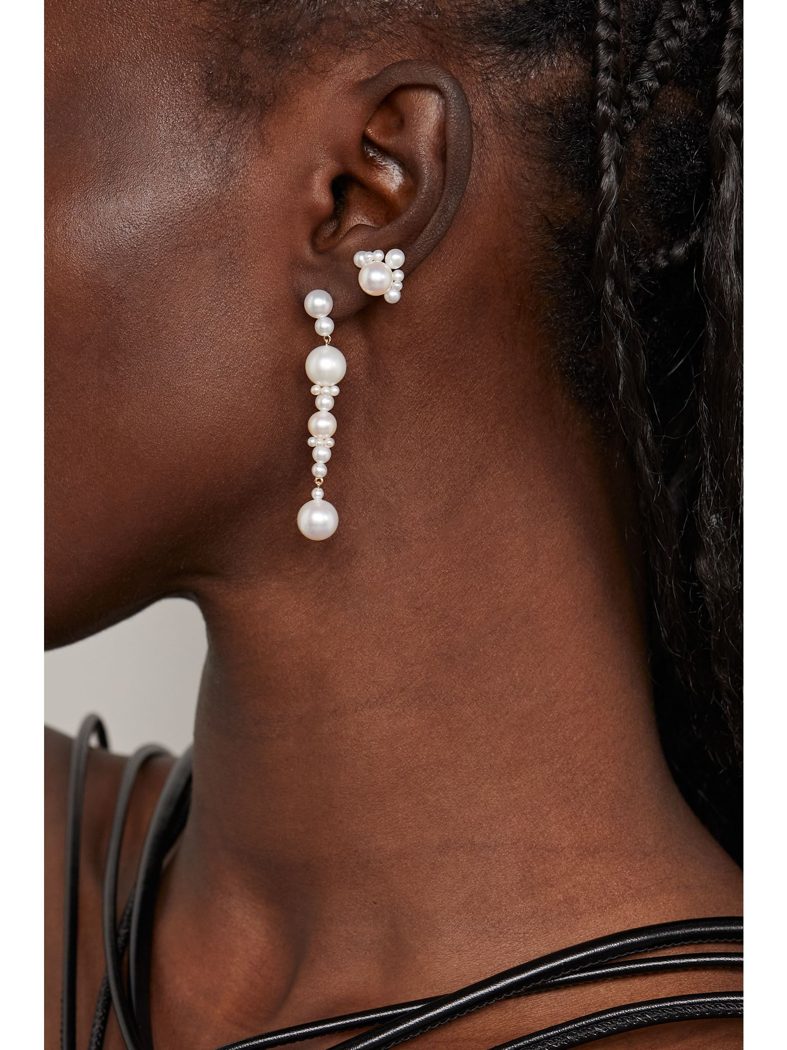 Escalier de Perle 14-karat gold pearl earrings White - 5