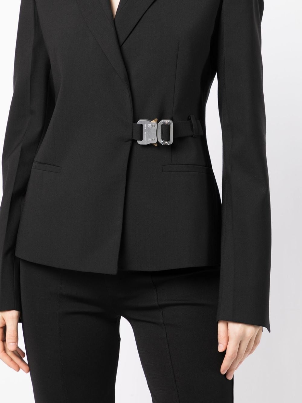 buckle-fastening wrap blazer - 5