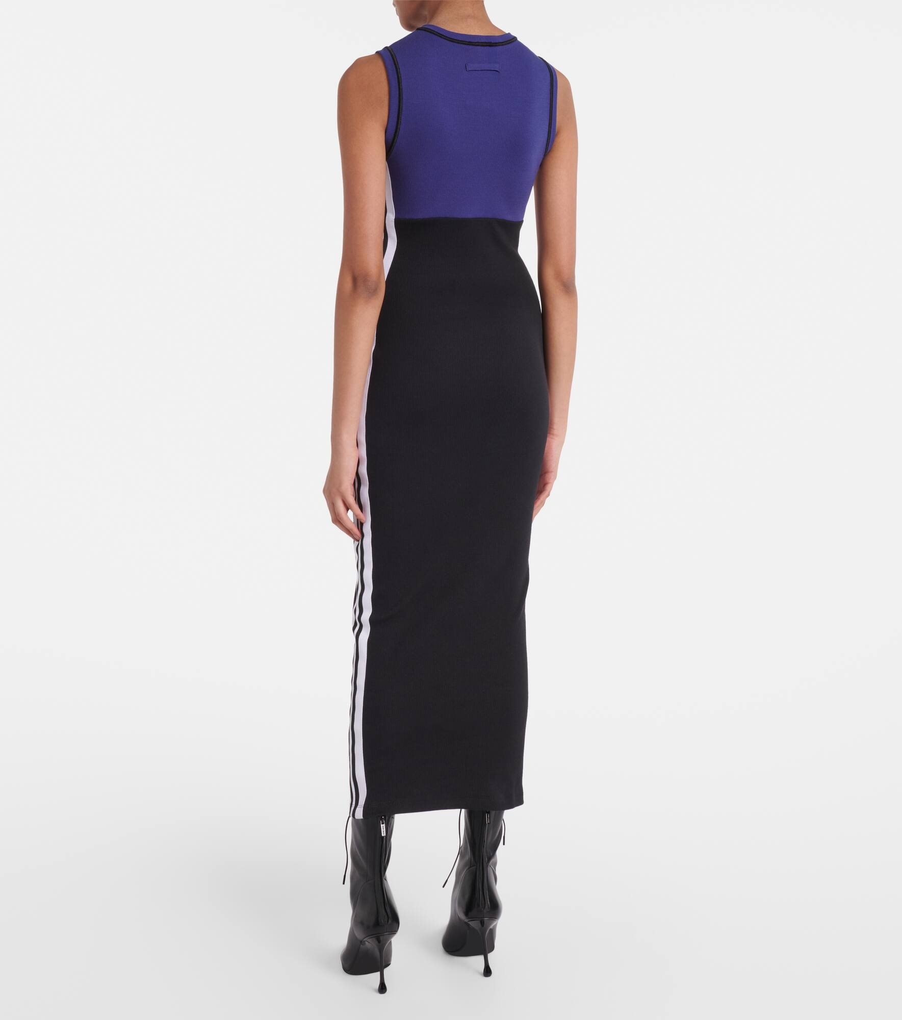 Ribbed-knit cotton-blend midi dress - 3