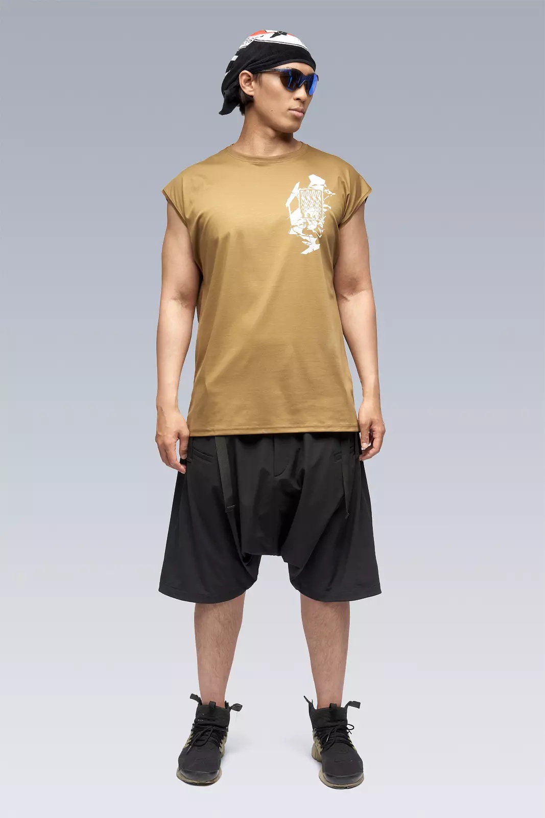 S25-PR-B 100% Cotton Mercerized Sleeveless T-shirt Coyote - 1