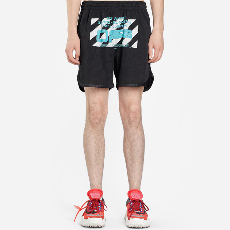 Off-White Wavy Line Mesh Shorts Black/Multicolor OMCI005R201010041001 - 3