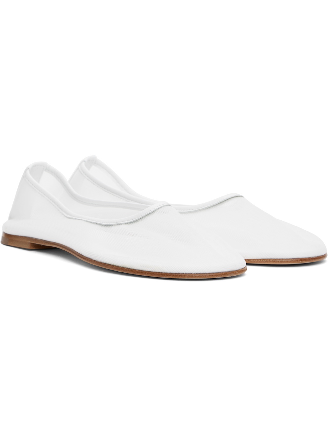 White Balla Mesh Ballerina Flats - 4