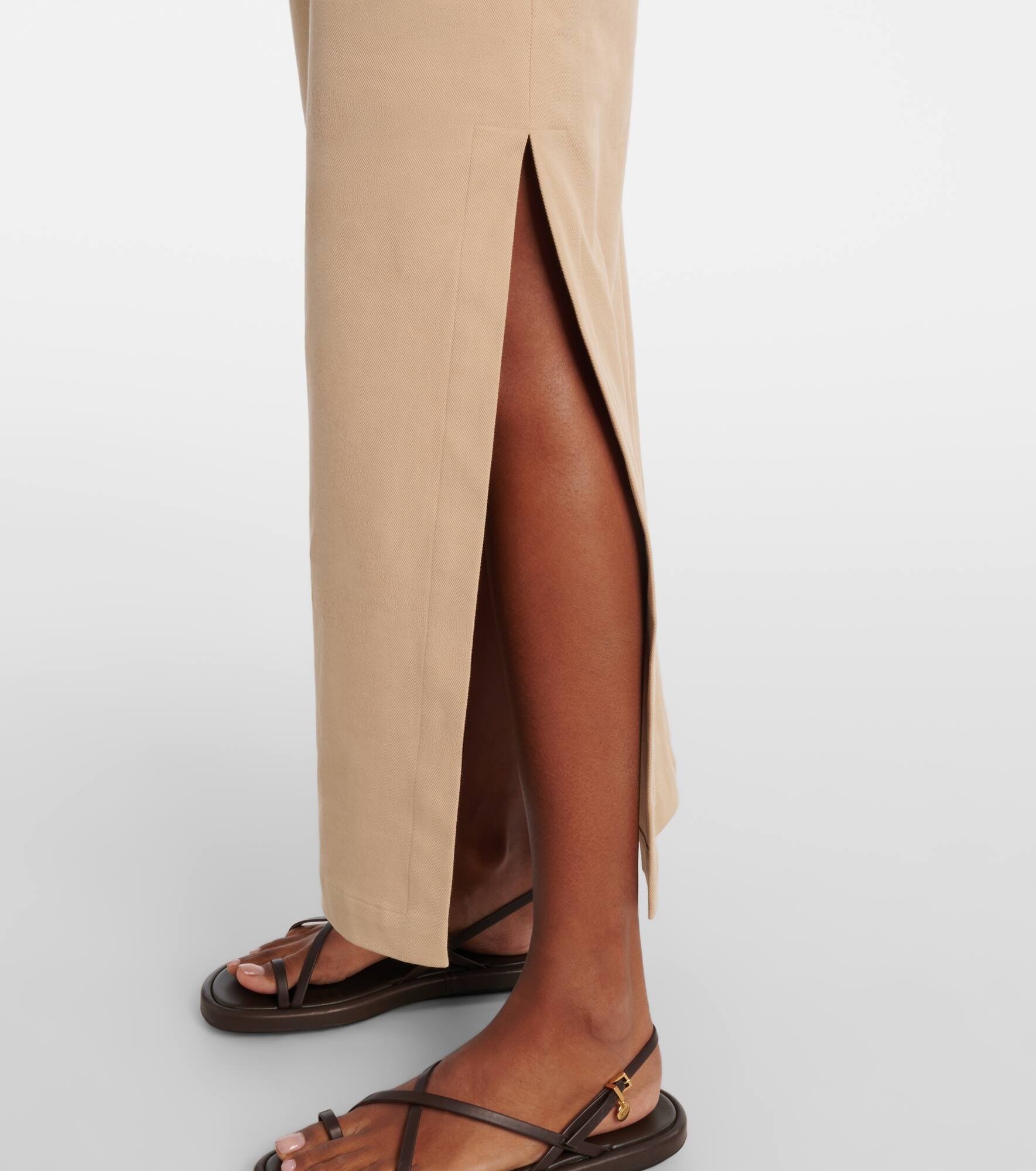 Cutout cotton-blend twill maxi dress - 6