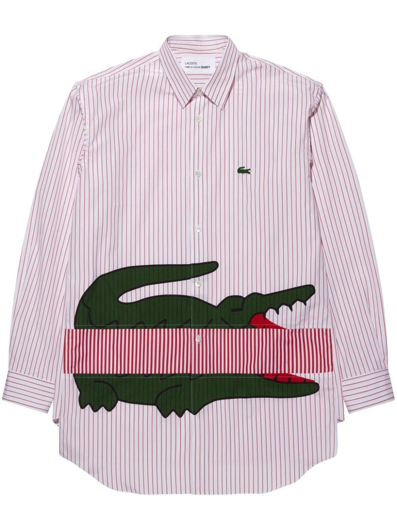 crocodile 인쇄 핀 스트립 셔츠 1