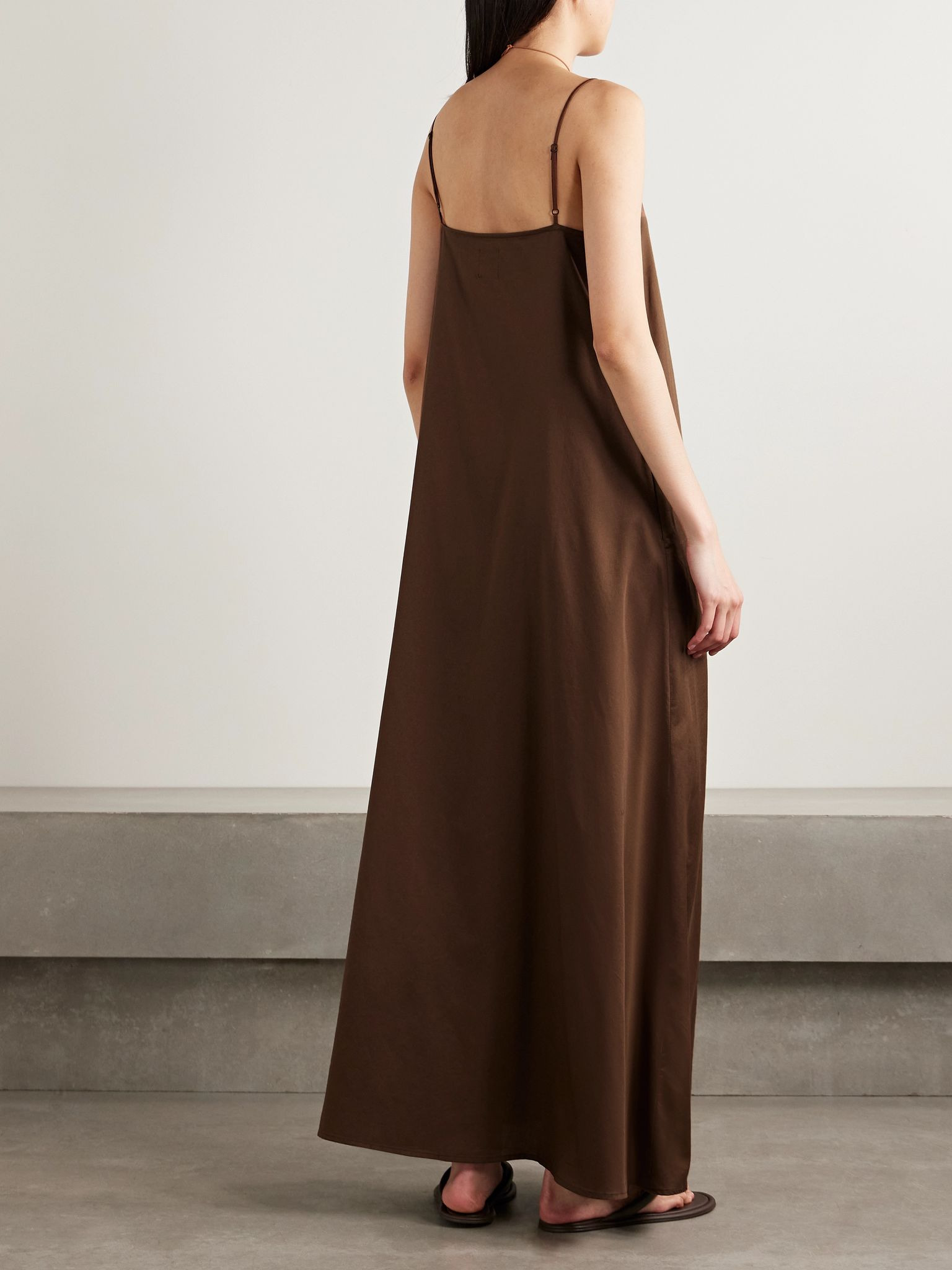 Yoko cotton-voile maxi dress Chocolate - 3