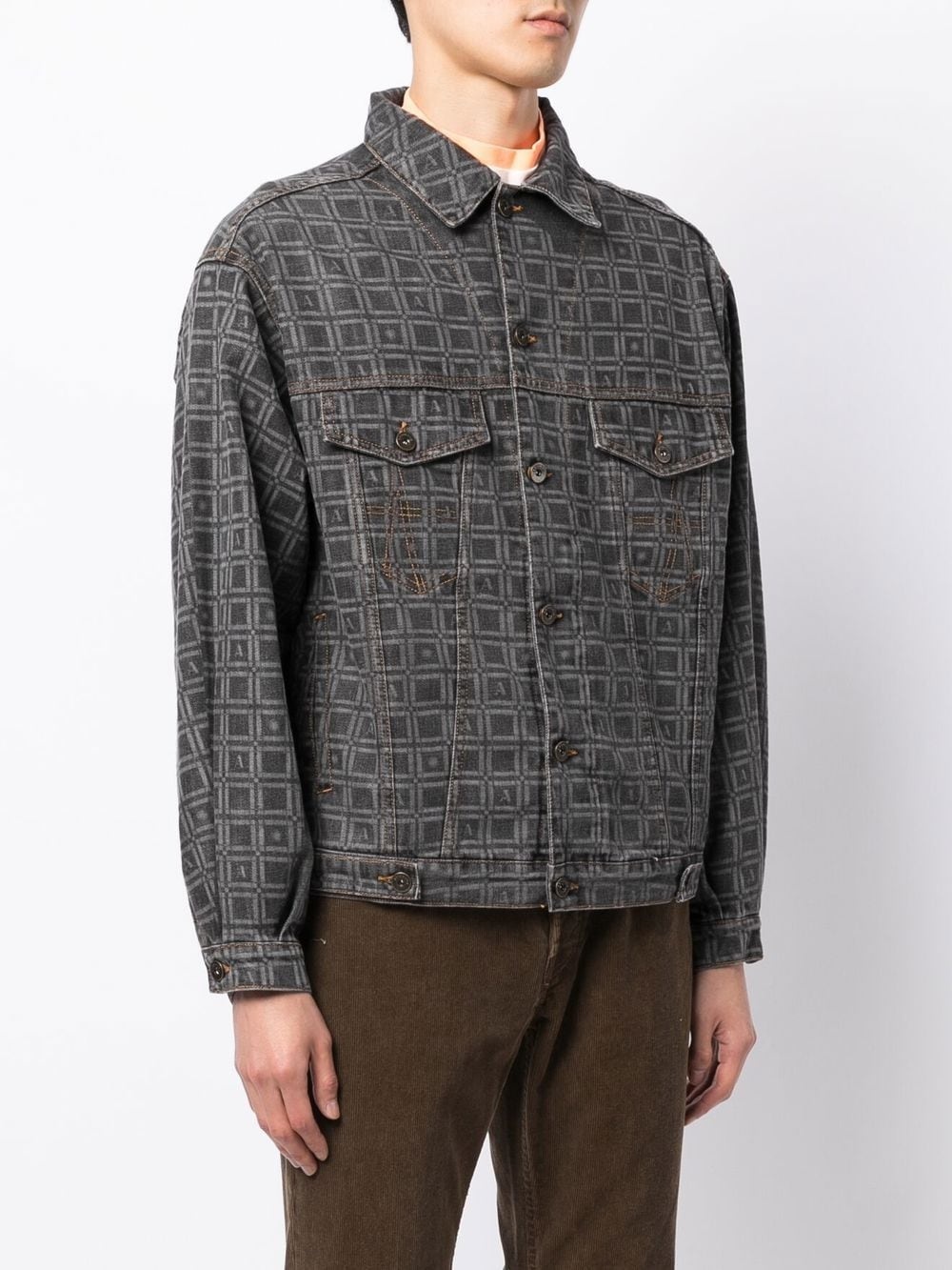 all-over graphic-print denim jacket - 3