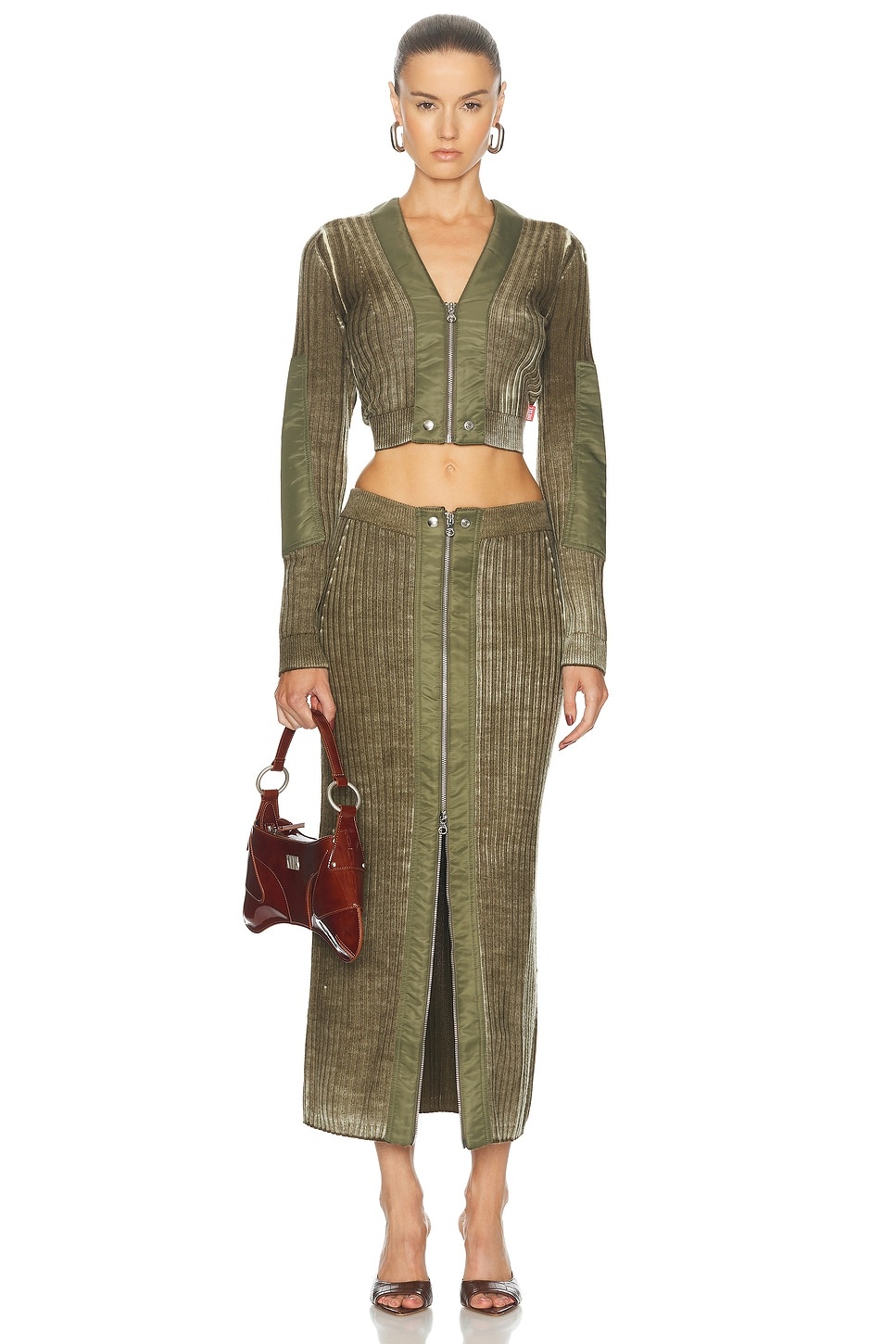 LCDC ♥ FOLD-OVER JERSEY SKIRT /追跡付 08sircus Cupro jersey straight long skirt S23SS-SK04