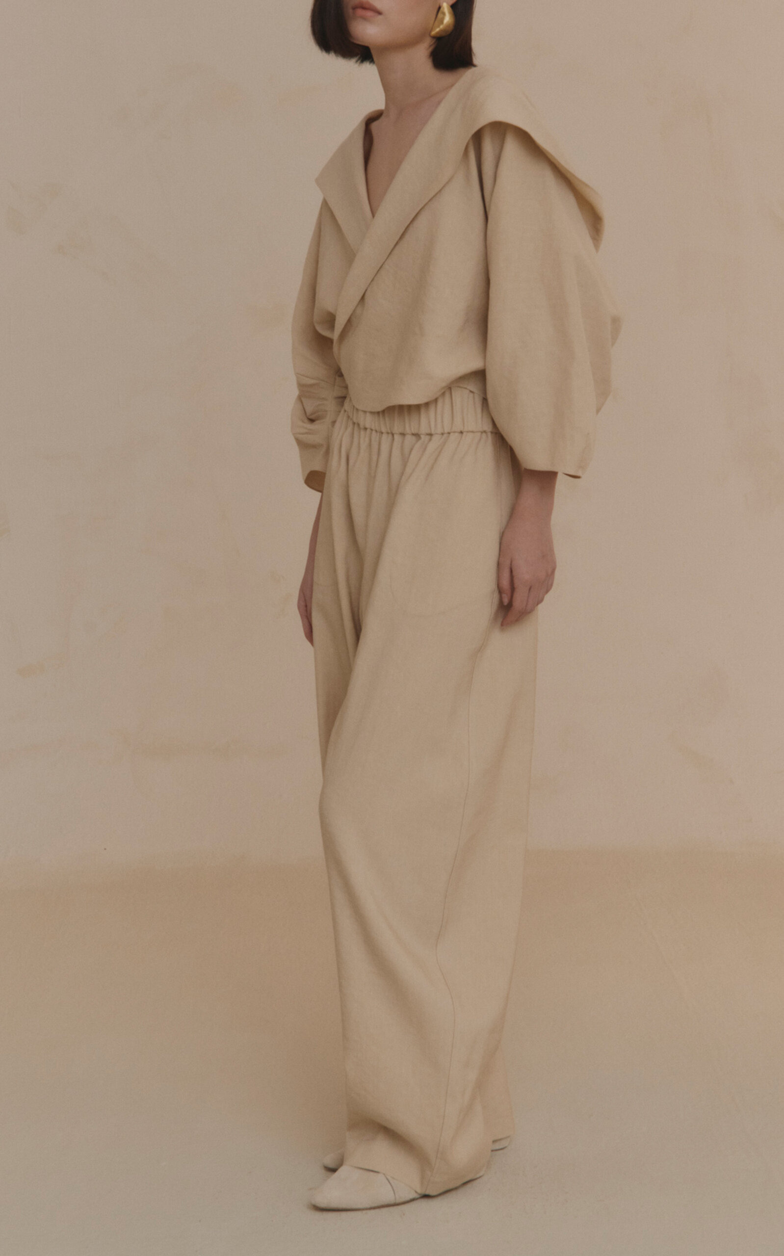 Rocco Linen-Blend Wide-Leg Pants neutral - 3