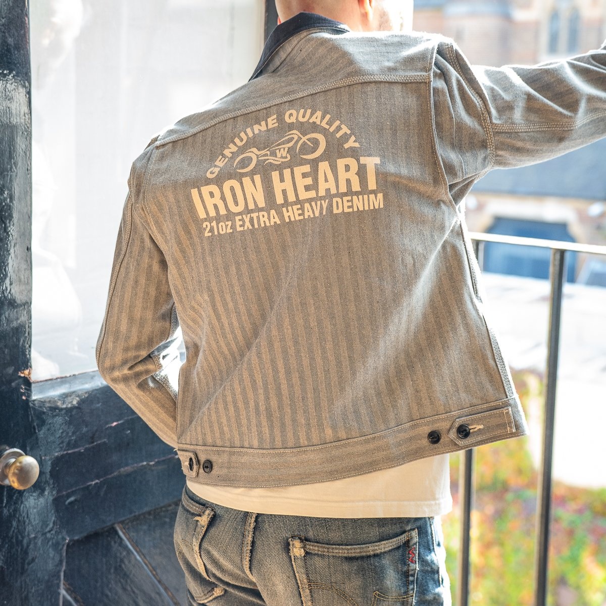 IHJ-119-BLU 14oz Heavy Herringbone Work Jacket - Blue - 5