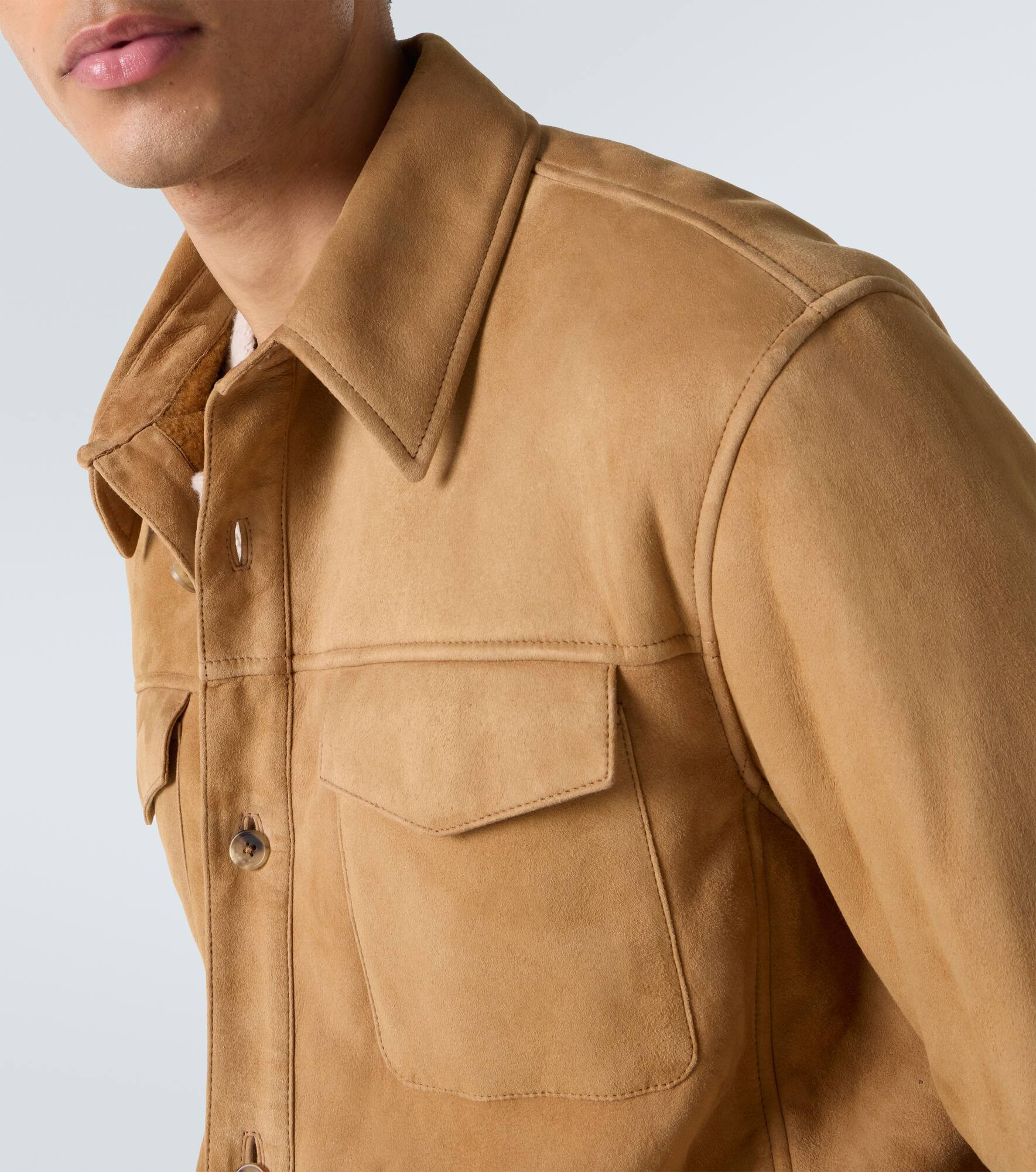 Bento shearling-lined suede jacket - 6