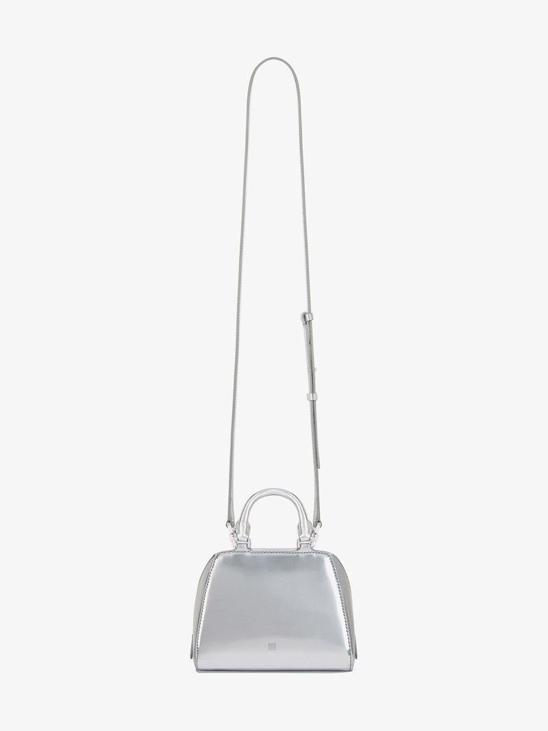 NANO ANTIGONA CUBE BAG IN LAMINATED LEATHER WITH CHARM 4