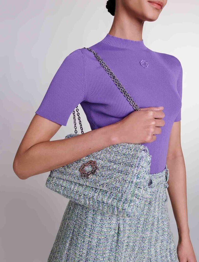 Clover bag with tweed chains - 5