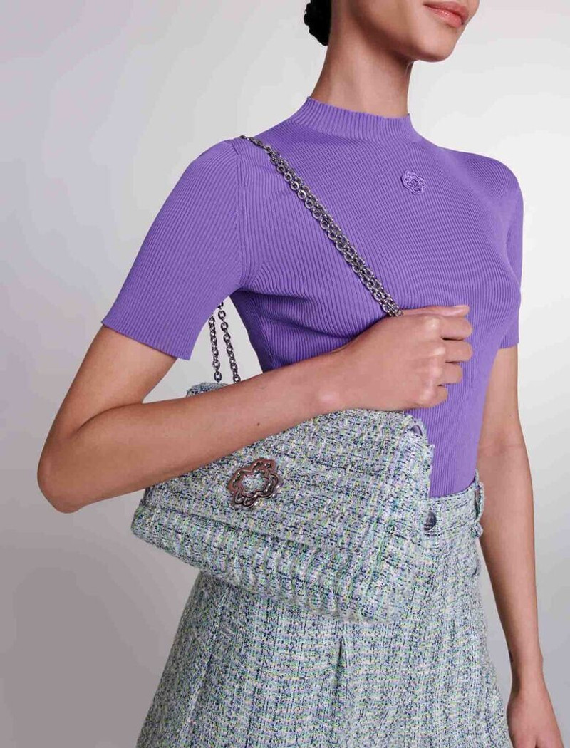 Clover bag with tweed chains 5