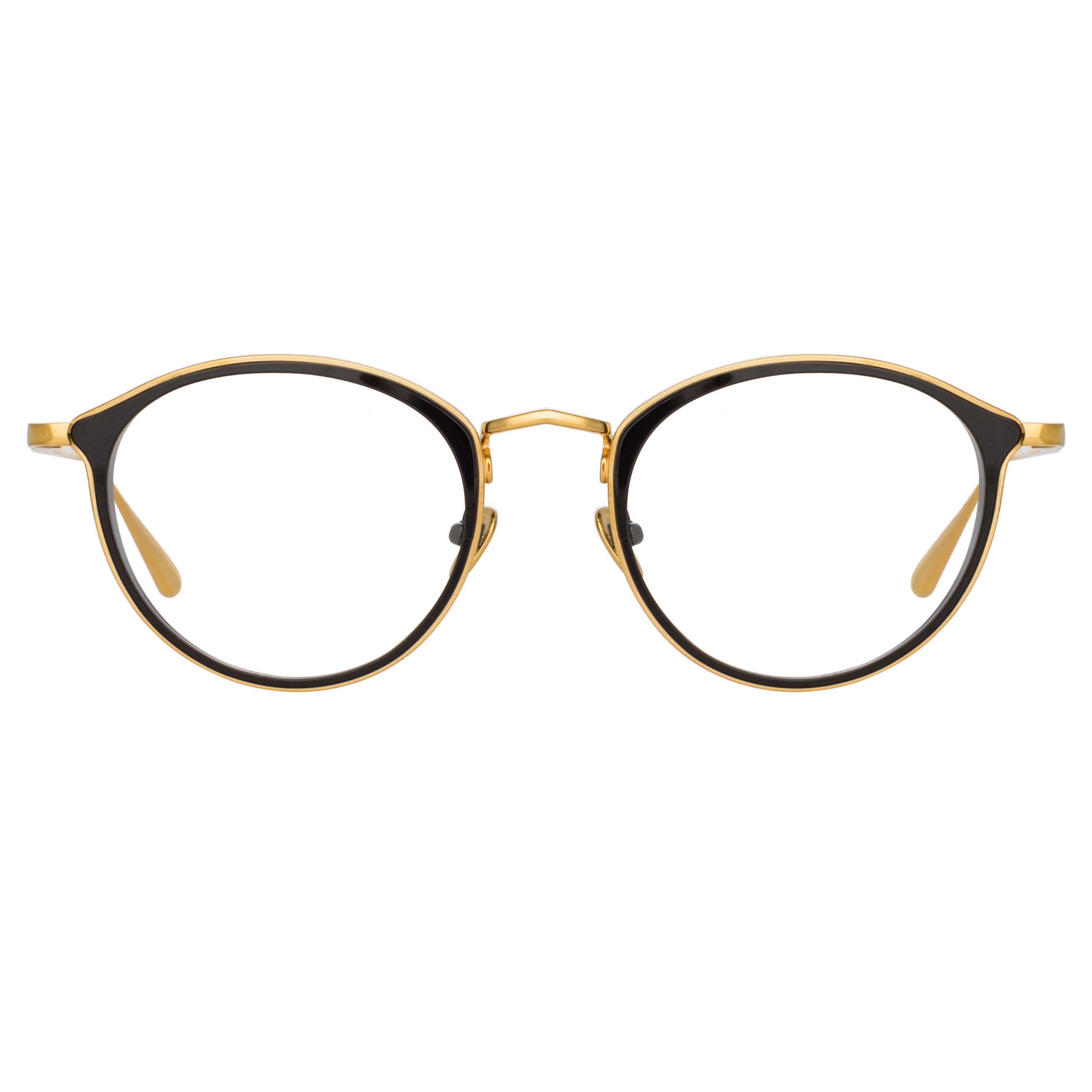 LUIS OVAL OPTICAL FRAME IN YELLOW GOLD AND BLACK - 1