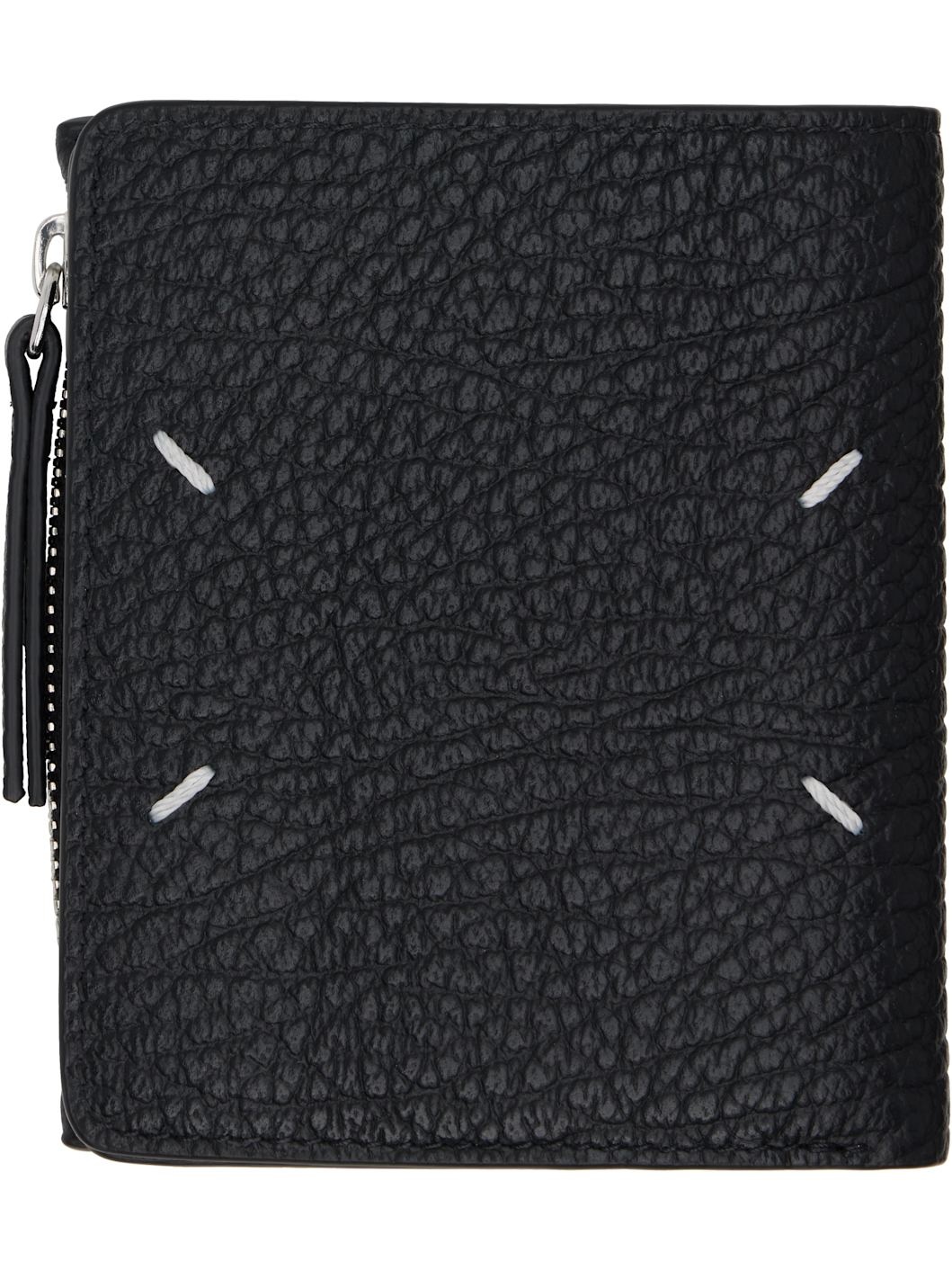Black Leather Flap Wallet - 2