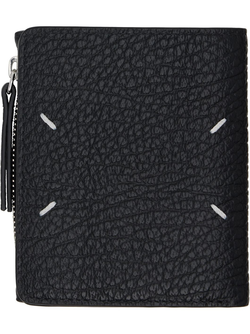 Maison Margiela Black Leather Flap Wallet outlook