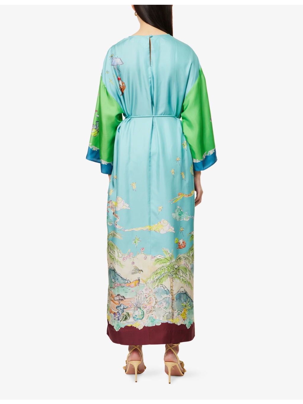 Daria Graphic-Print Silk Midi Dress - 4