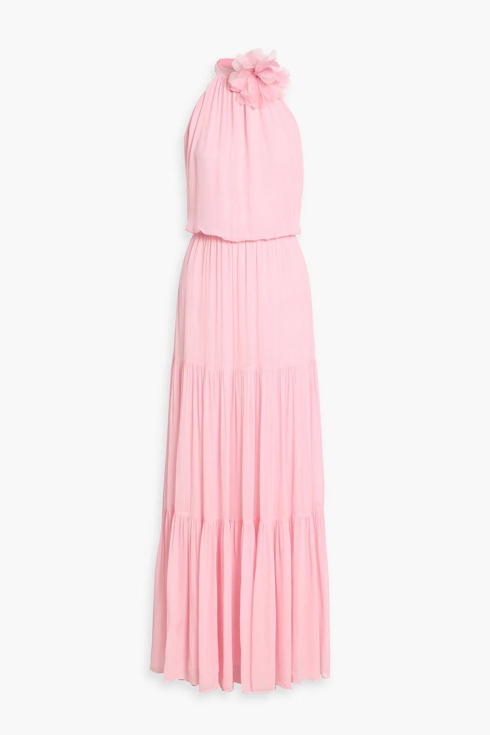 Stephanie open-back chiffon halterneck maxi dress - 1