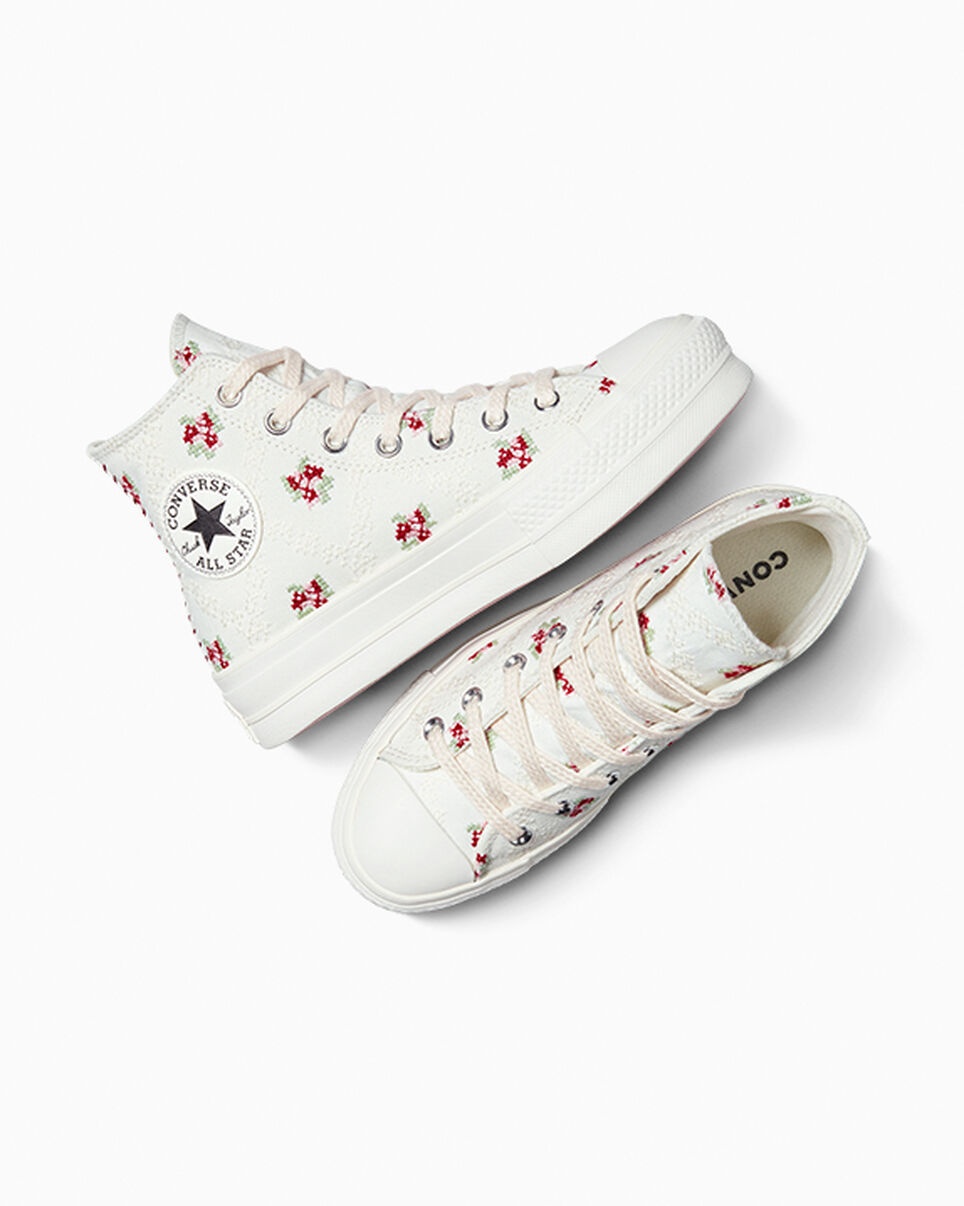 Chuck Taylor All Star Lift Platform Rose Cross Stitch - 5