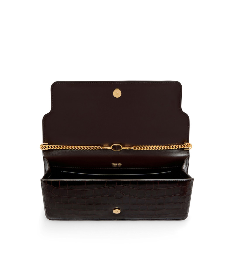 PRINTED CROC LEATHER WHITNEY E/W SHOULDER BAG 4