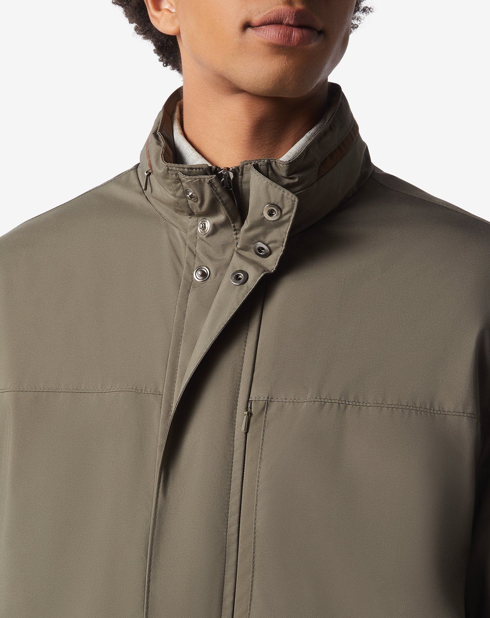 Green water-repellent fabric caban - 3