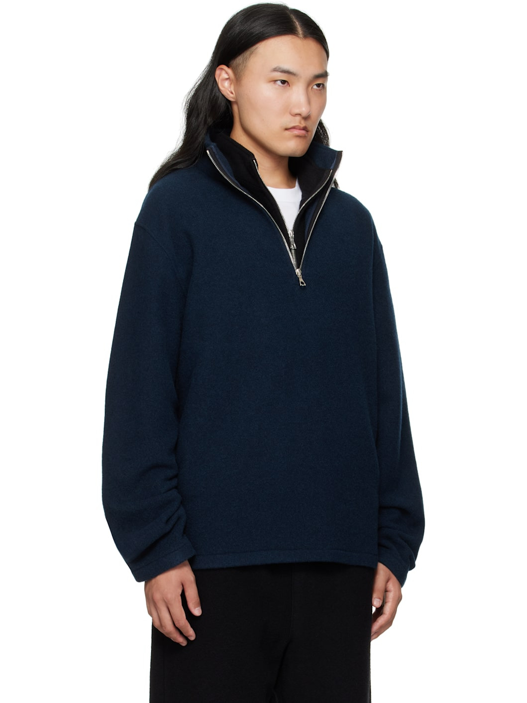 Navy Fleece Sweater - 2