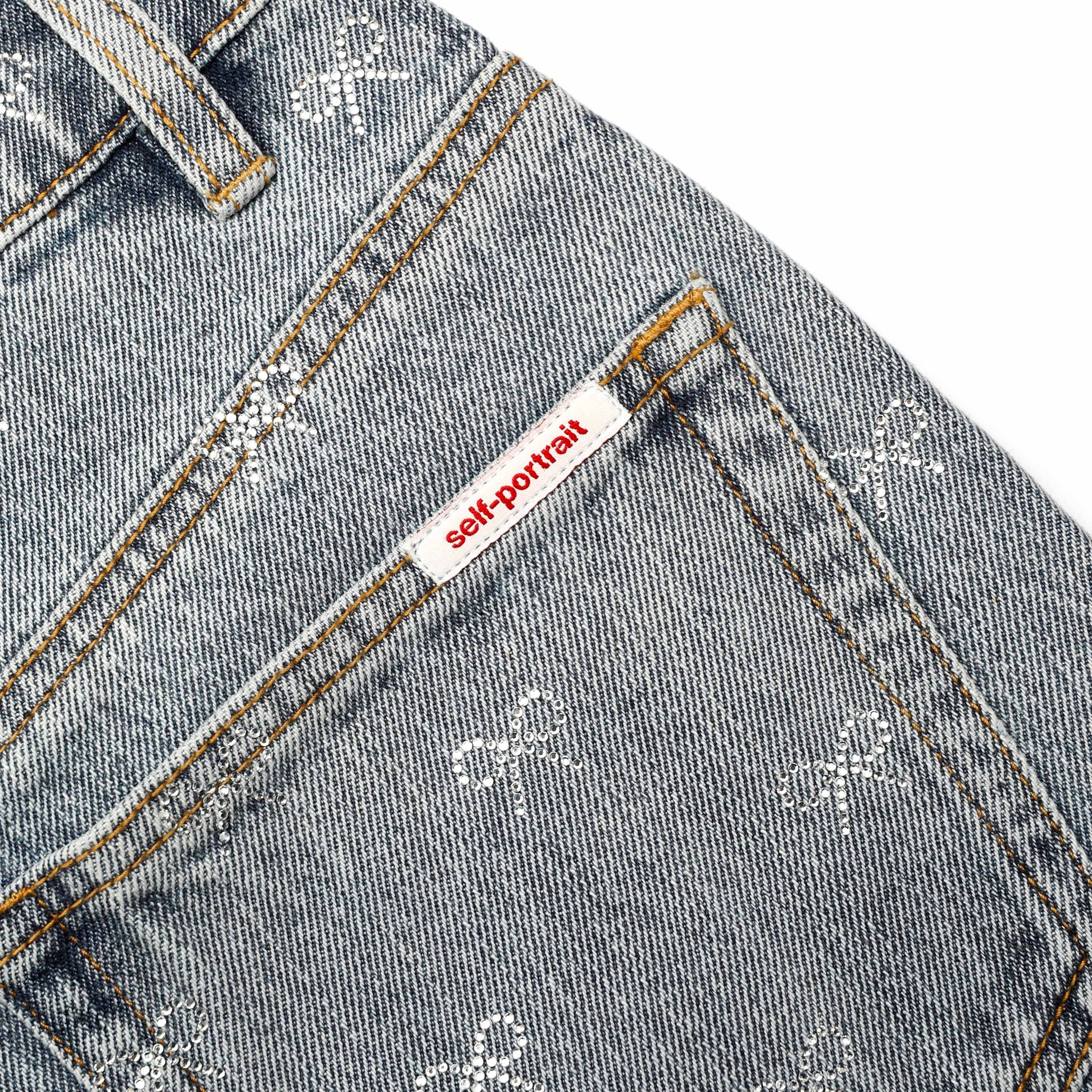 Light Blue Diamante Bow Jeans - 5