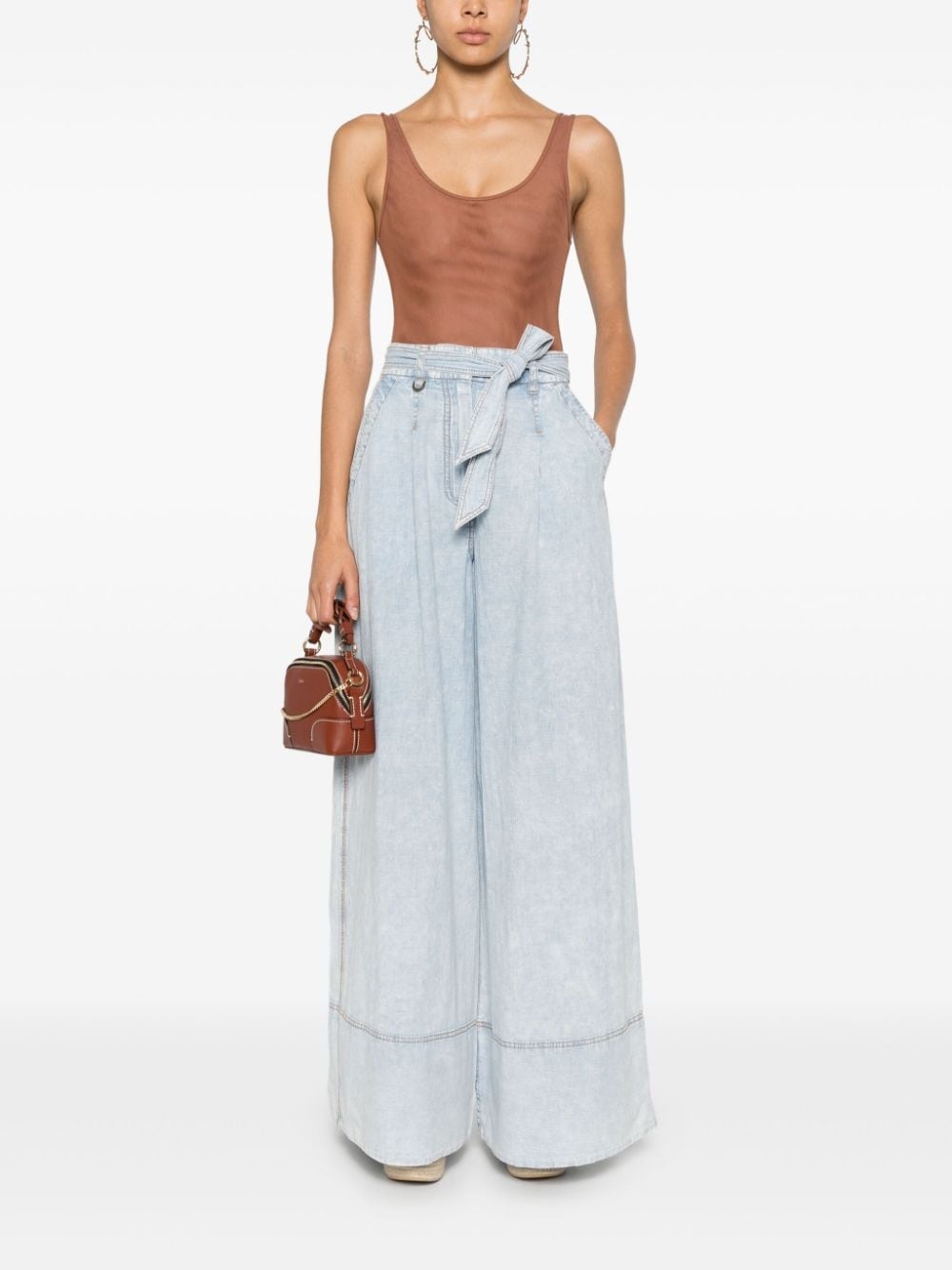 wide-leg cotton jeans - 2