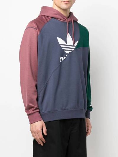 adidas panelled logo-print hoodie outlook