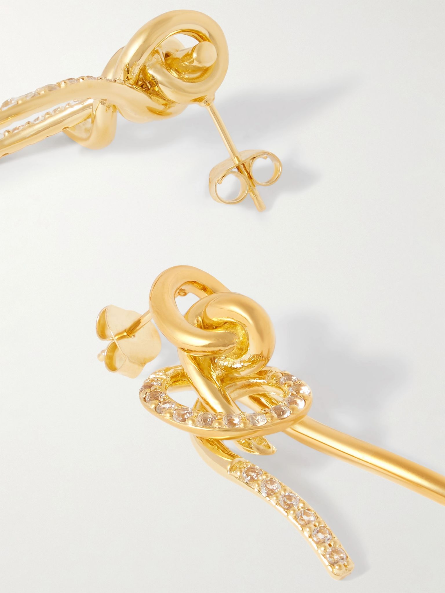 Notsobig Thread II recycled gold vermeil topaz earrings Gold - 3