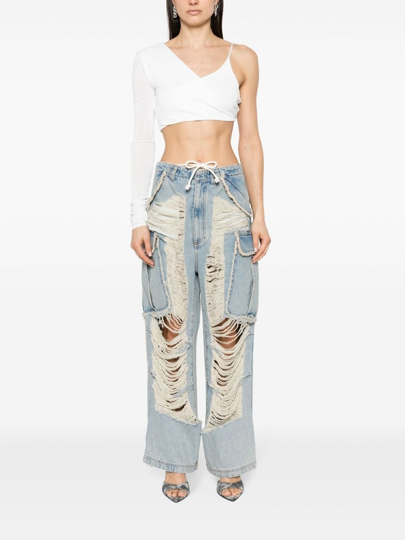 DARKPARK Vivi distressed wide-leg jeans outlook