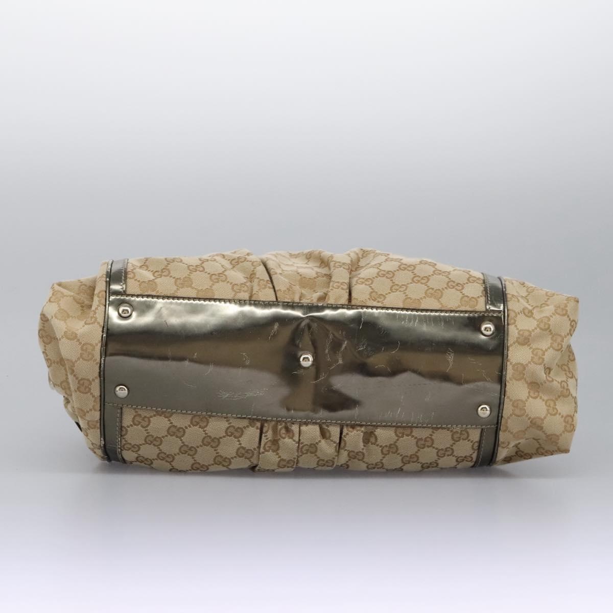GUCCI Bamboo GG Canvas Hand Bag Beige - 5