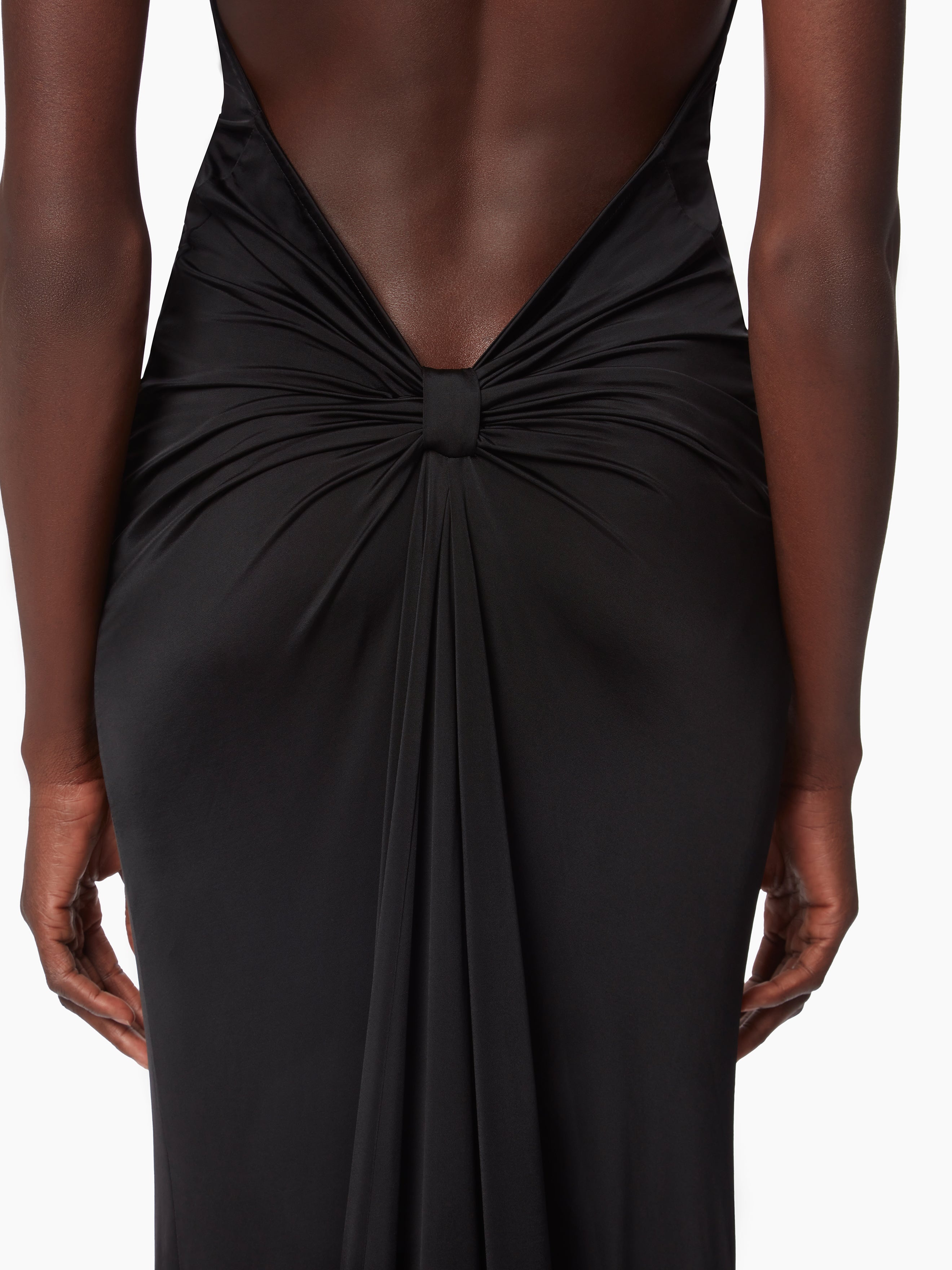 DRAPED HALTER DRESS - 4