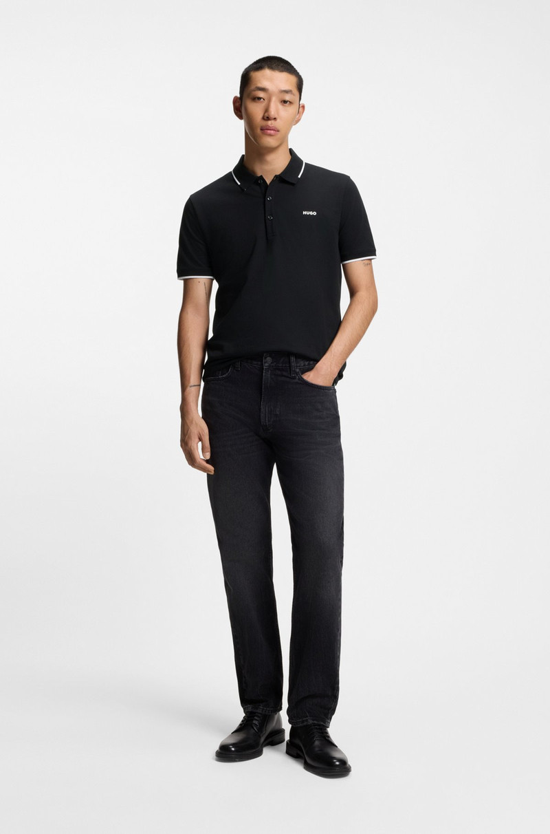 HUGO EMBROIDERED-LOGO SLIM-FIT POLO SHIRT IN STRETCH COTTON outlook