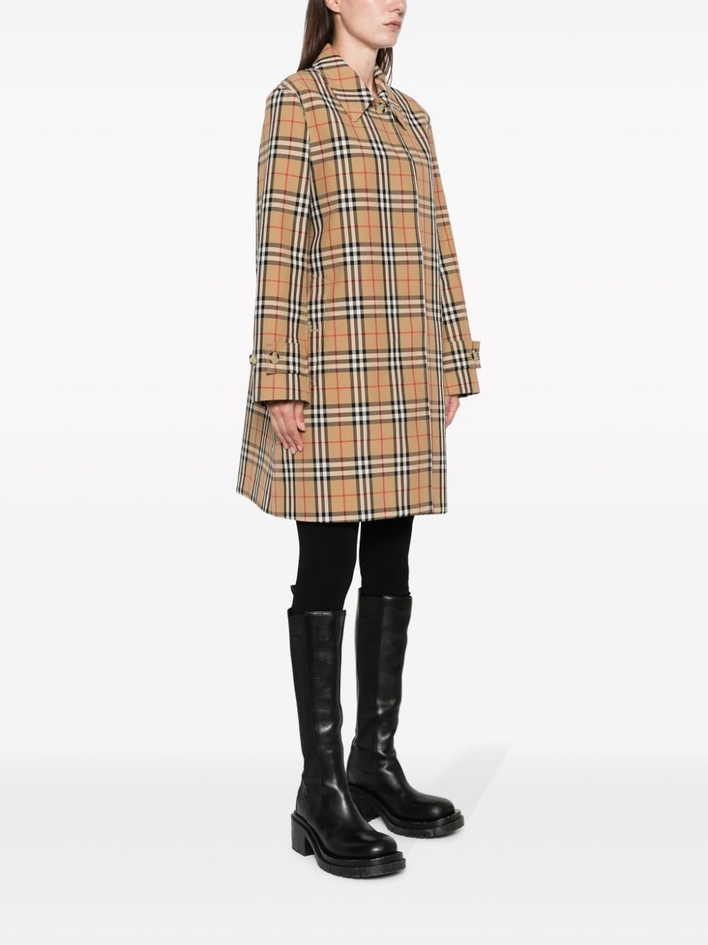 plaid-check pattern jacket - 3