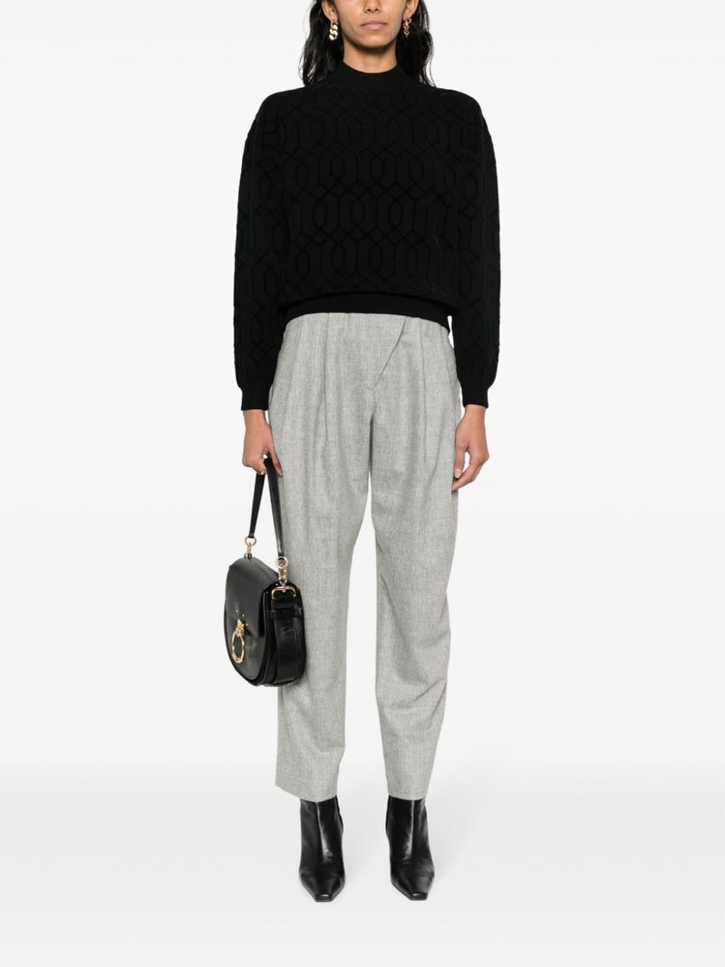 EMPORIO ARMANI patterned-intarsia crew-neck jumper outlook