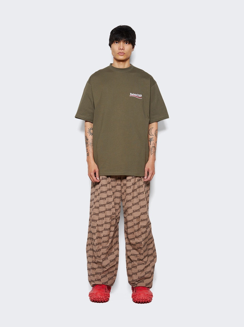 BALENCIAGA Classic T-shirt Khaki White And Red outlook