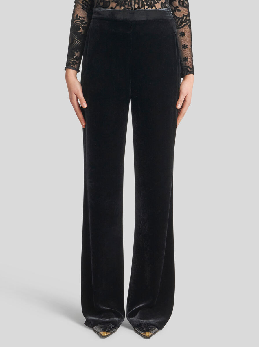 VELVET PALAZZO TROUSERS - 3