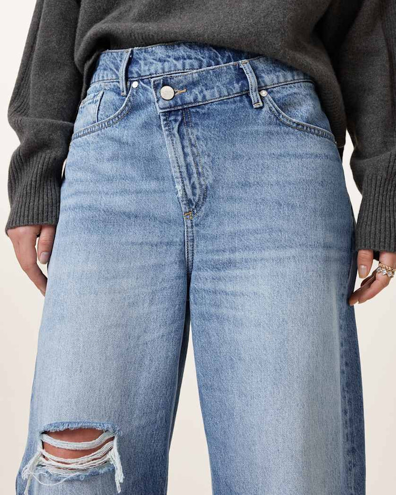 AKI CROSSOVER WIDE LEG DENIM JEANS 4