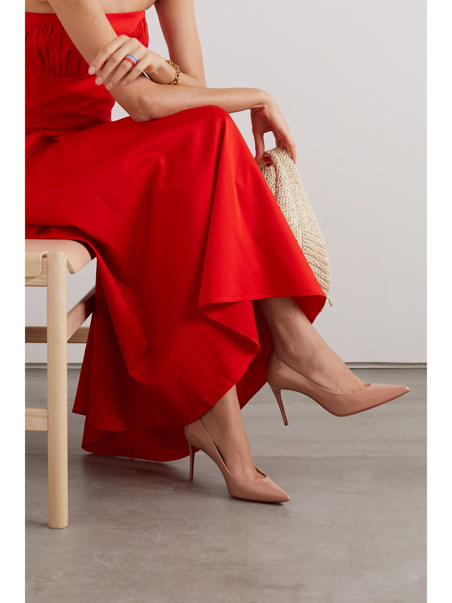 Kate 85 patent-leather pumps Beige - 2