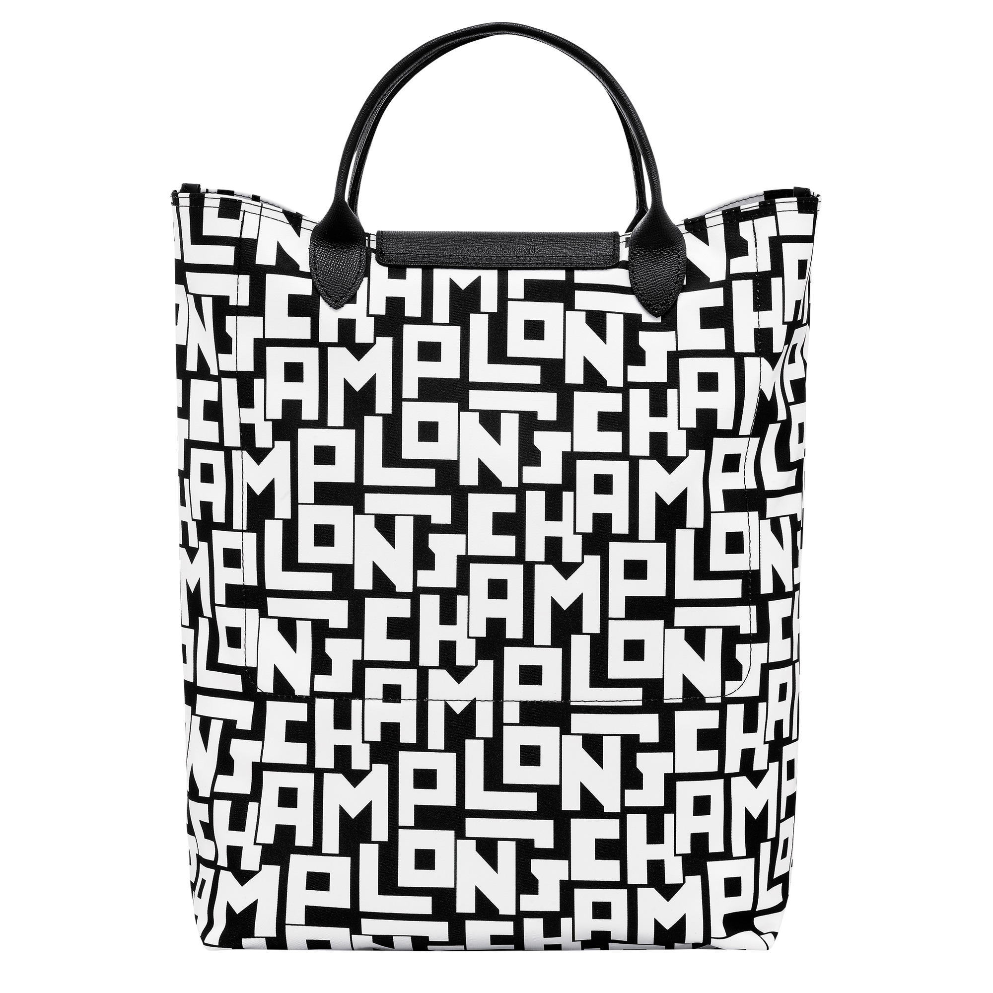Le Pliage LGP M Tote bag Black/White - Canvas - 4