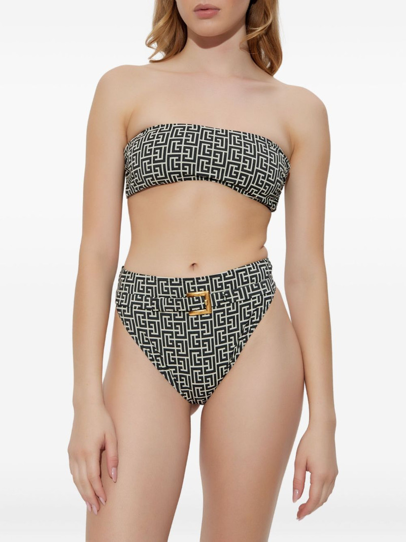 Balmain geometric-print belted bikini outlook