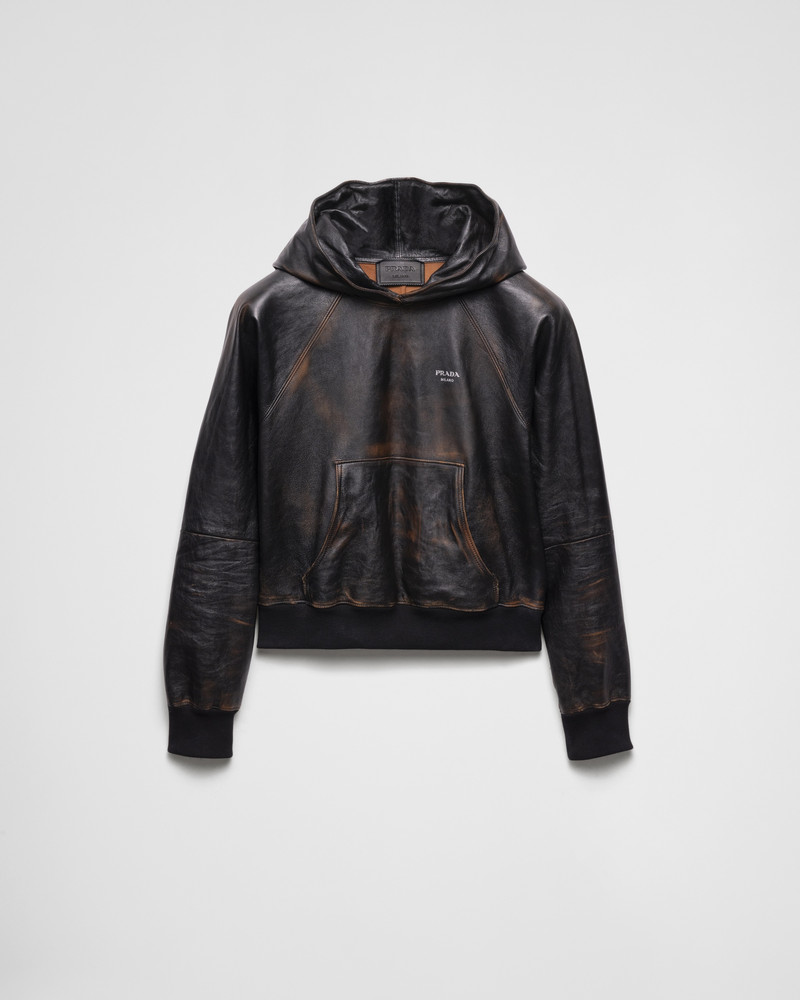 Prada Nappa leather hoodie - UPW549_16IL_F0002_S_OOO | REVERSIBLE