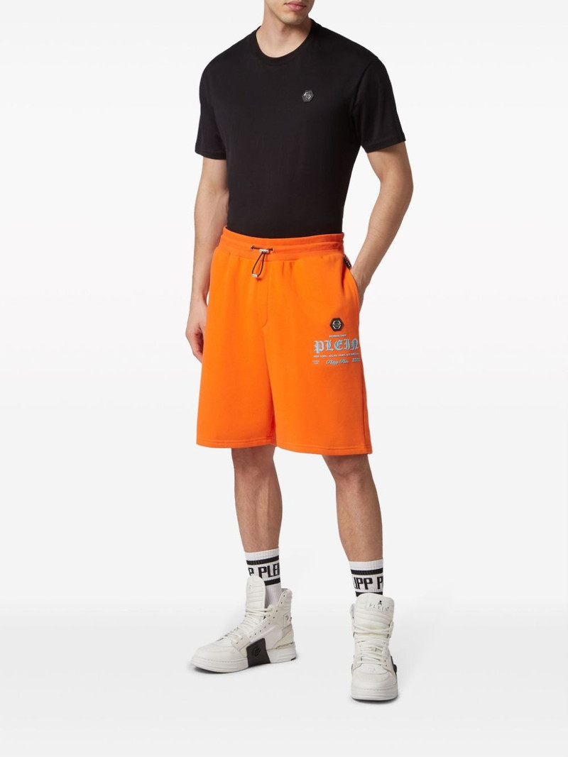 PHILIPP PLEIN logo-print track shorts outlook