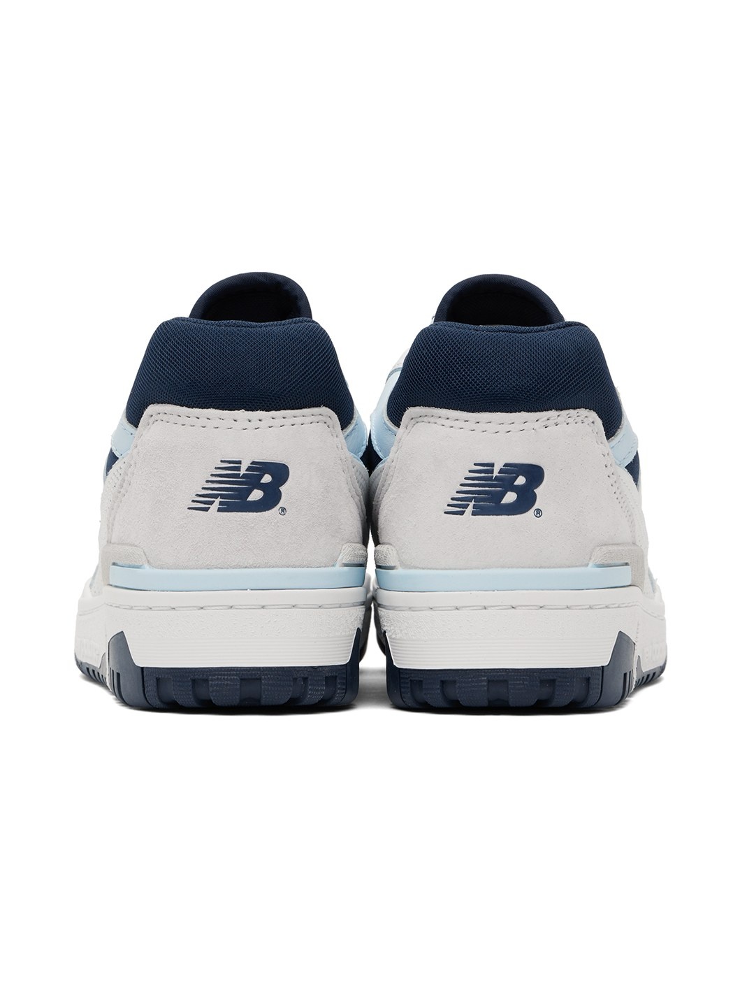 White & Navy 550 Sneakers - 2