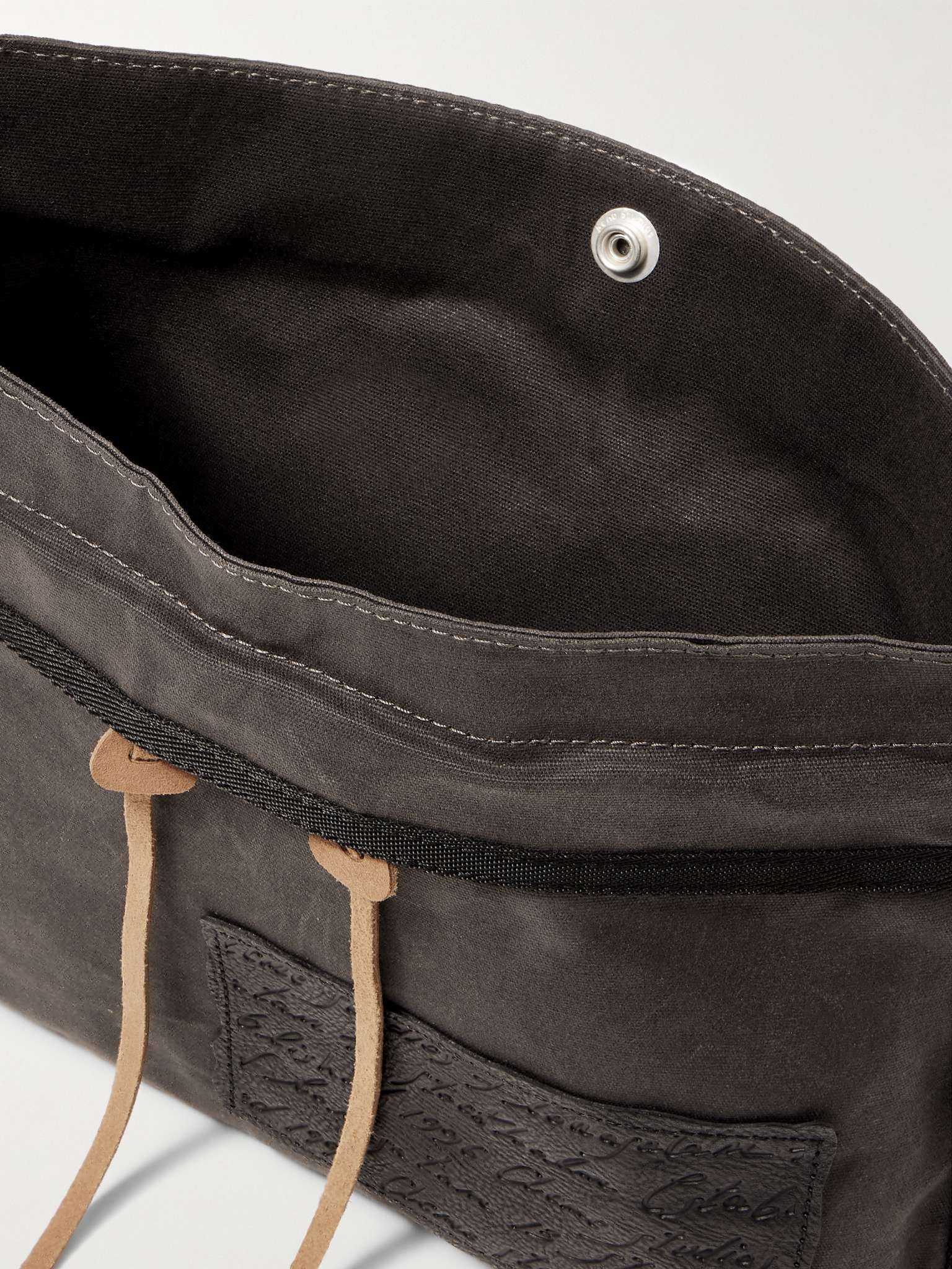 Andemer Leather-Trimmed Appliquéd Coated-Canvas Messenger Bag - 3