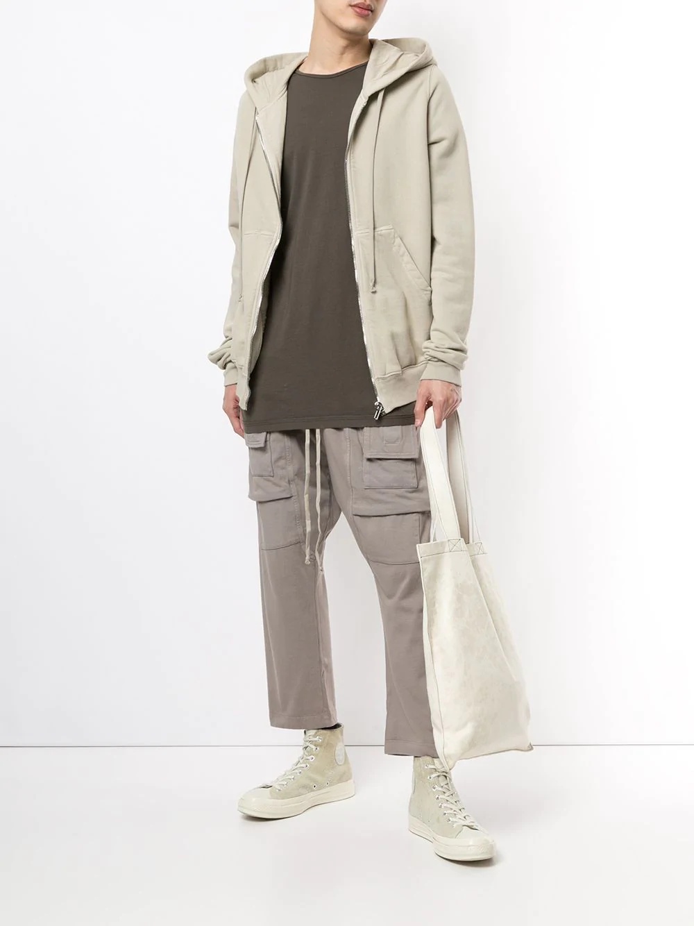 drawstring waist cargo pants - 2