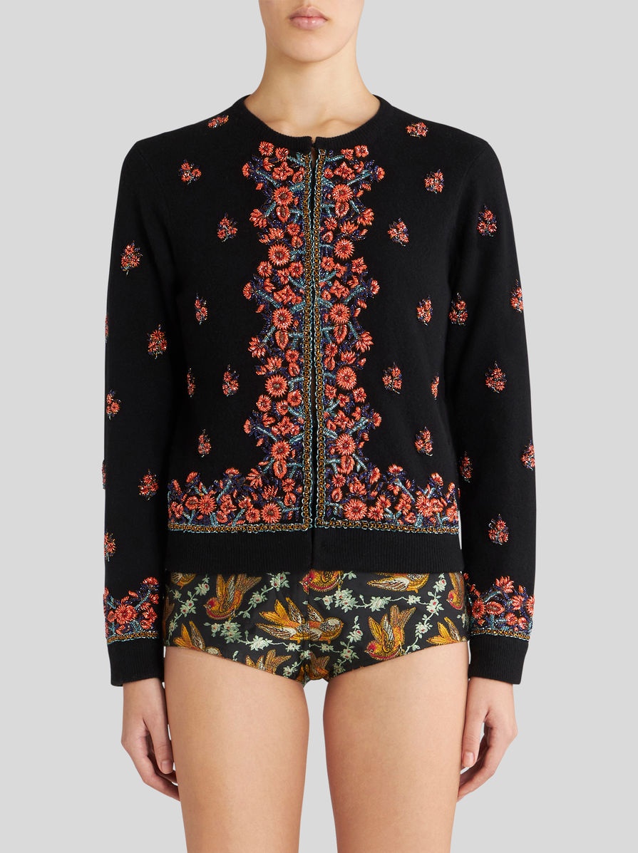 WOOL AND CASHMERE CARDIGAN WITH EMBROIDERY - 2