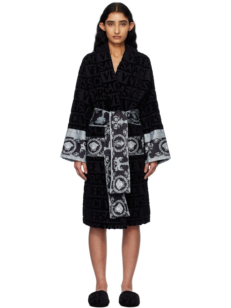 Black 'I Heart Baroque' Bathrobe 1