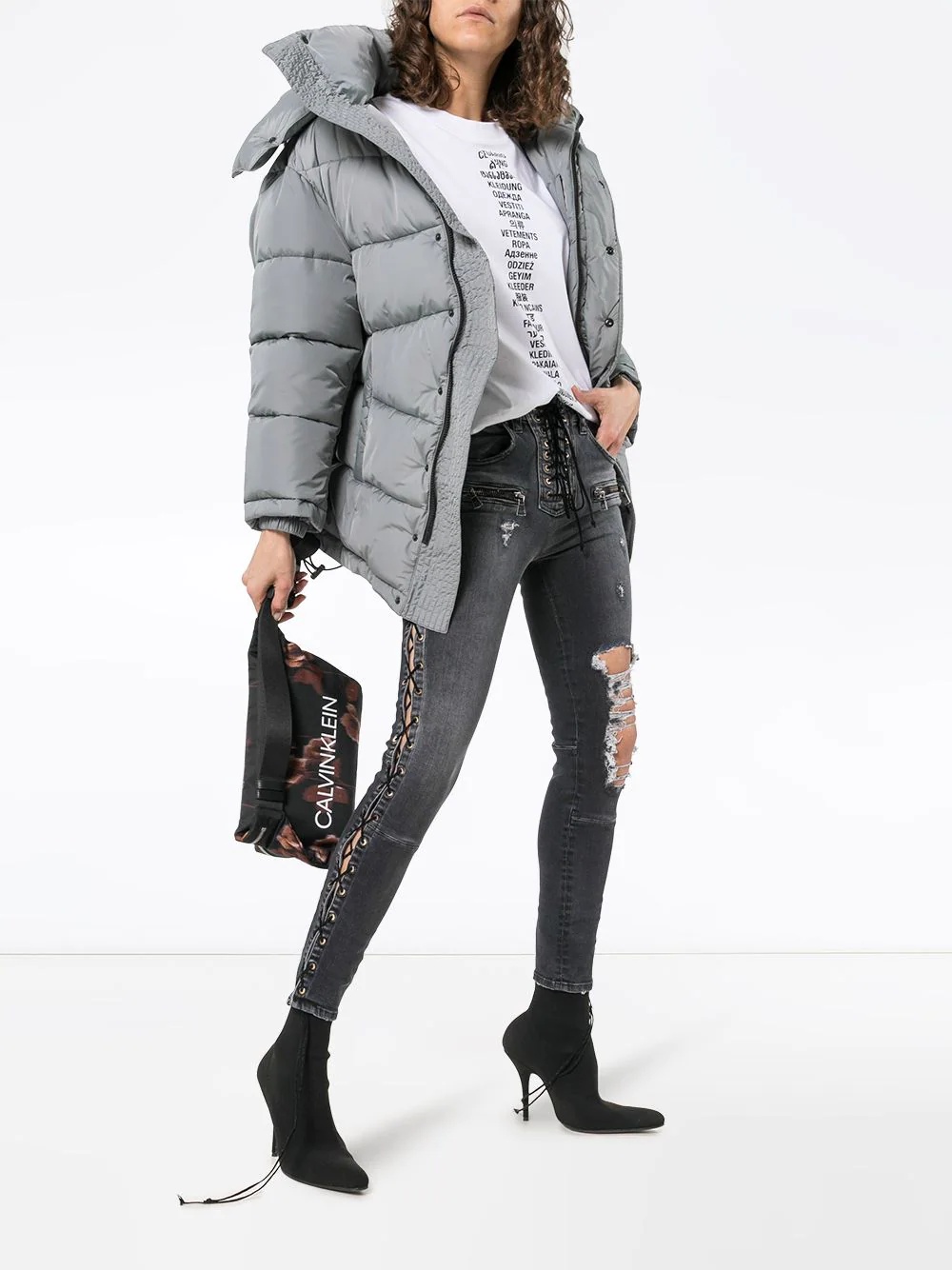 Skinny stonewash ripped skinny jeans - 2